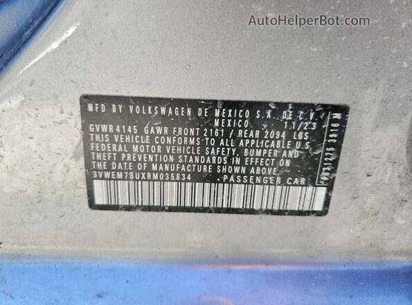 3VWEM7BUXRM035834 2024 VOLKSWAGEN JETTA Silver Հետևի նստատեղերի տեսք