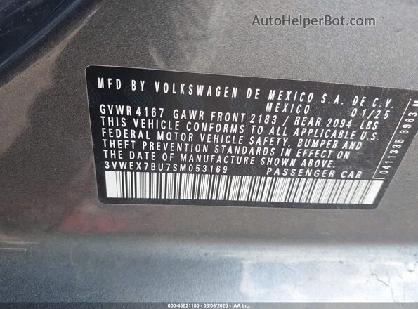3VWEX7BU7SM053169 2025 VOLKSWAGEN JETTA Gray Vista del compartimento del motor