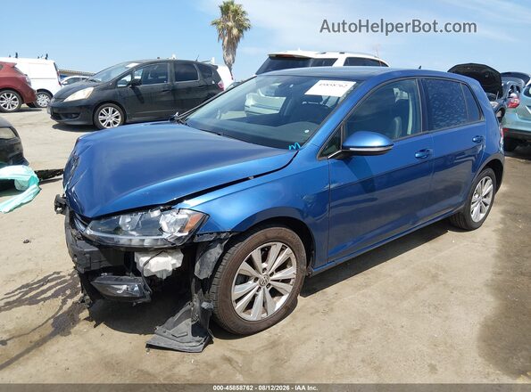 3VWG17AUXJM273237 2018 VOLKSWAGEN GOLF Blue Առջևի ձախ երեք քառորդ տեսարան
