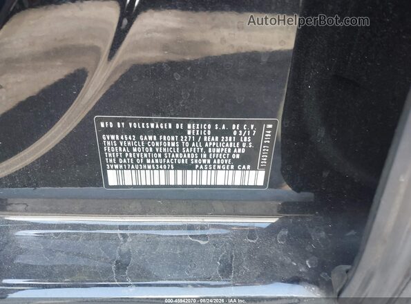 3VWH17AU3HM534075 2017 VOLKSWAGEN GOLF Black Вид підкапотного простору