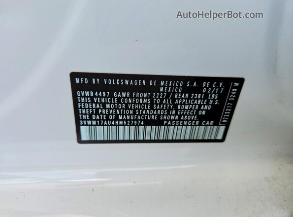 3VWM17AU4HM527974 2017 VOLKSWAGEN GOLF White Vista del compartimento del motor