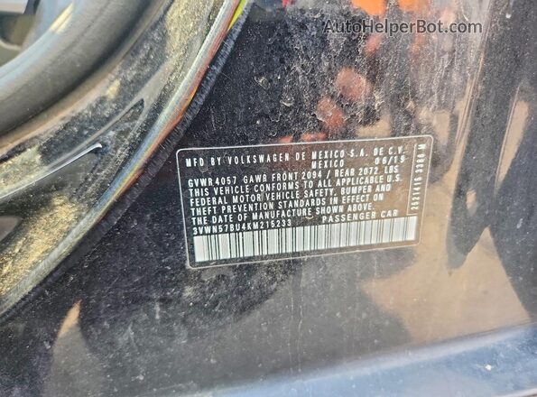 3VWN57BU4KM215233 2019 VOLKSWAGEN JETTA Black Vista del compartimento del motor