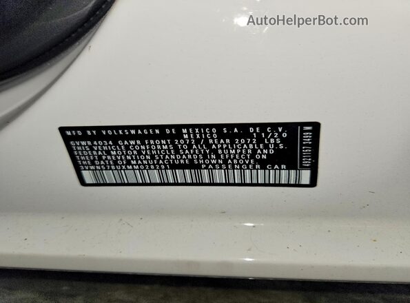 3VWN57BUXMM028291 2021 VOLKSWAGEN JETTA Белый Вид подкапотного пространства