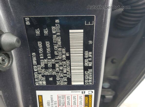 JTEZU5JR5K5195892 2019 TOYOTA 4RUNNER Charcoal Սալոնի 360 աստիճան տեսք