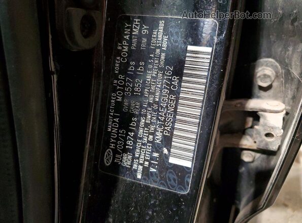 KMHCT4AE4GU977162 2016 HYUNDAI ACCENT Black VIN კოდის სტიკერის ხედი