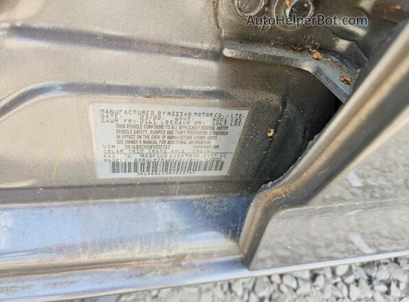 3N1AB8CV5NY255747 2022 NISSAN SENTRA Gray Widok naklejki z numerem VIN