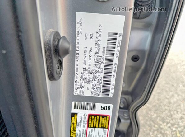 3TMCZ5AN6GM017063 2016 TOYOTA TACOMA Silver Vista interior trasera