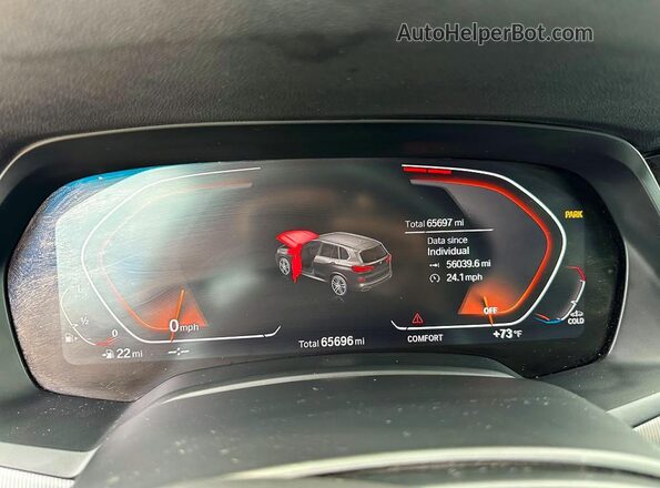 5UXJU2C58KLN67195 2019 BMW X5 Black Instrument cluster view