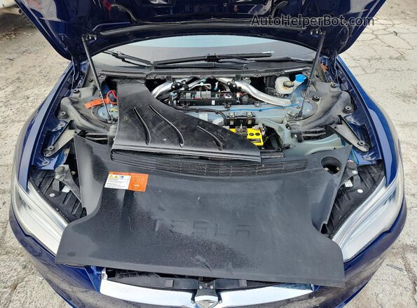 5YJSA1E21HF202865 2017 TESLA MODEL Blue ძრავის განყოფილების ხედი