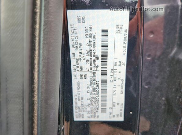 1FMCU0GD4JUD02679 2018 FORD ESCAPE Black Vista de la etiqueta del VIN