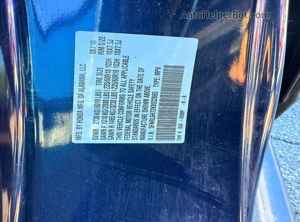 5FNRL6H72KB032665 2019 HONDA ODYSSEY Blue უკანა სალონის ხედი