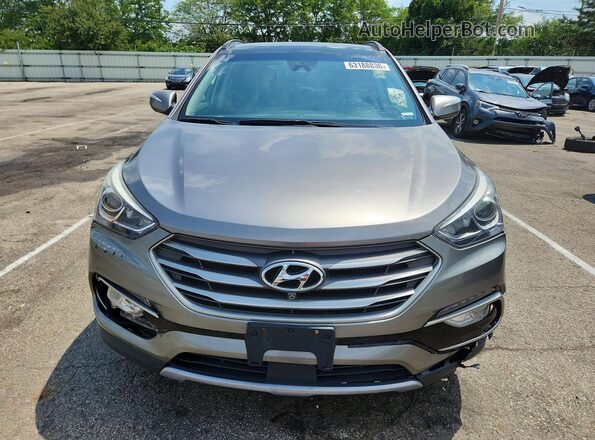 5XYZWDLA5JG506873 2018 HYUNDAI SANTA FE Gray Rear view