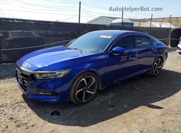 1HGCV1F38KA037012 2019 HONDA ACCORD Blue Tył lewy