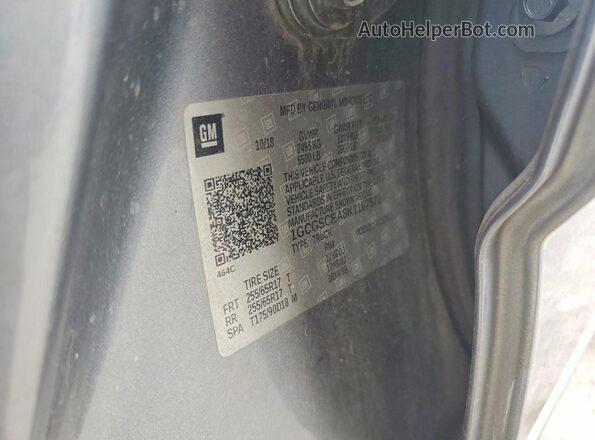 1GCGSCEA8K1167571 2019 CHEVROLET COLORADO Gray Widok naklejki z numerem VIN
