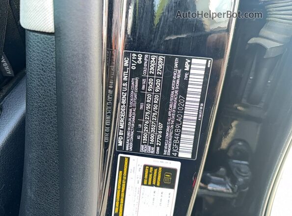 4JGFB4KB9LA010207 2020 MERCEDES-BENZ GLE Black Սալոնի հետևի տեսք