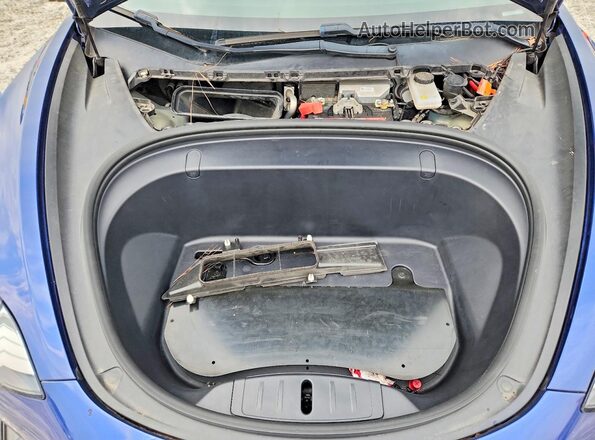 5YJ3E1EA0KF309140 2019 TESLA MODEL Blue Engine compartment view