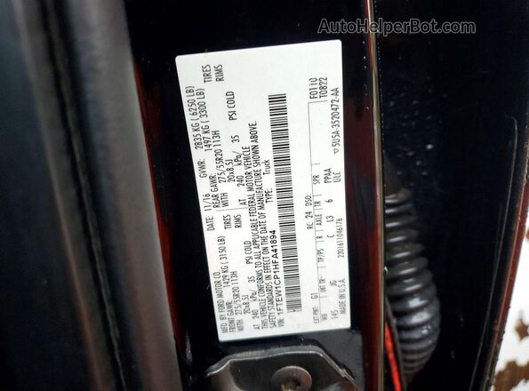 1FTEW1CP1HFA41894 2017 FORD F150 Black Widok naklejki z numerem VIN