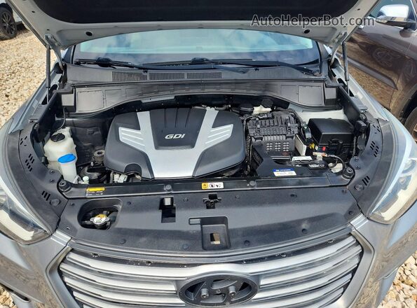 KM8SM4HF1HU195300 2017 HYUNDAI SANTA Silver Vista de la etiqueta del VIN