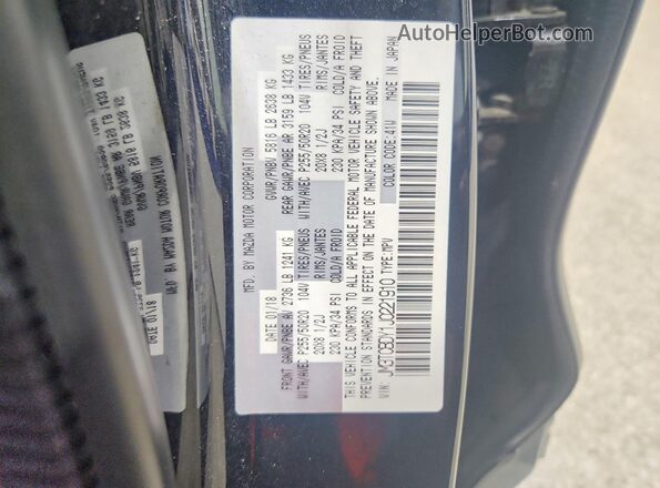 JM3TCBDY1J0221910 2018 MAZDA CX-9 Black Սալոնի 360 աստիճան տեսք