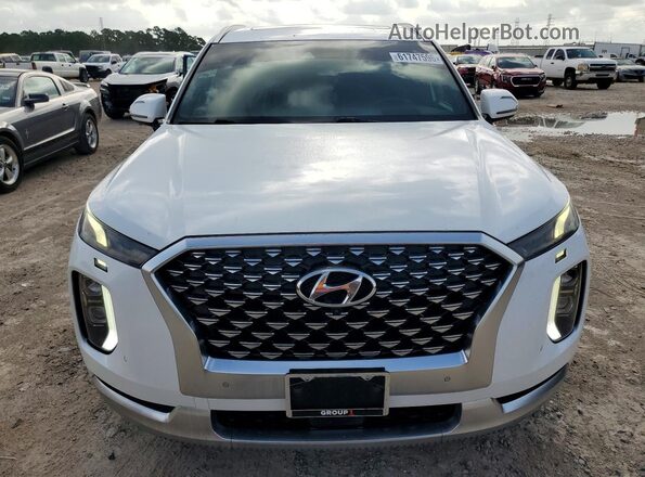 KM8R74HE7MU267429 2021 HYUNDAI PALISADE Белый Вид сзади