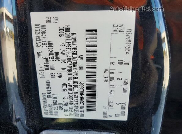 5LMTJ3DH6HUL36681 2017 LINCOLN MKC Black Widok wnętrza 360 stopni