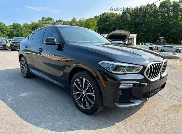 5UXCY4C06L9D37668 2020 BMW X6 Black Widok z przodu