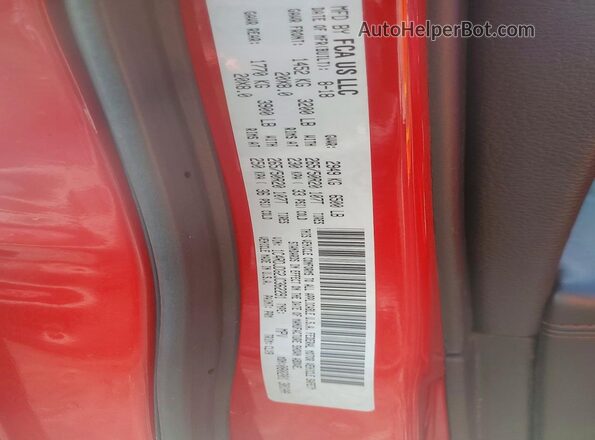1C4RDJDG2JC362291 2018 DODGE DURANGO Red Widok naklejki z numerem VIN