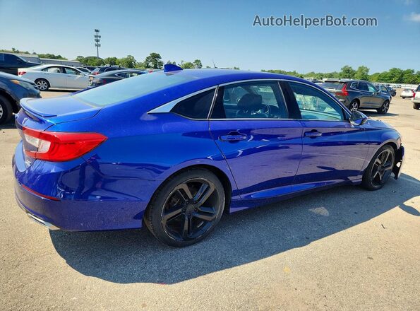 1HGCV2F37KA023267 2019 HONDA ACCORD Синий Передняя правая четверть