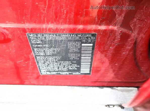 KNMAT2MV1GP717537 2016 NISSAN ROGUE Красный Панорамный вид салона 360°