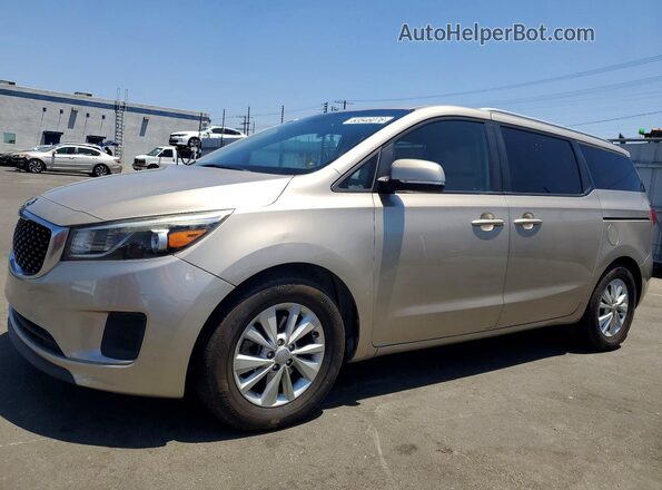 KNDMB5C18G6140138 2016 KIA SEDONA Tan Задня ліва чверть