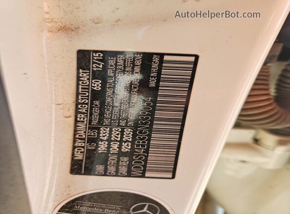 WDDSJ4EB3GN339054 2016 MERCEDES-BENZ CLA-CLASS White Vista interior de 360 grados