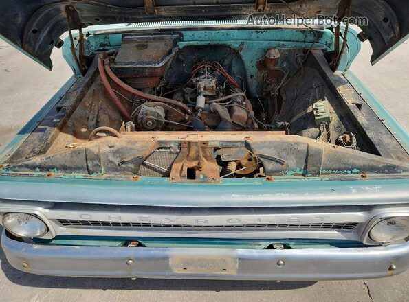 4C154S143995 1964 CHEVROLET PICKUP Turquoise Rear interior view