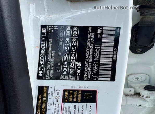 4JGDA5HB1HA856541 2017 MERCEDES-BENZ GLE-CLASS White Սալոնի հետևի տեսք