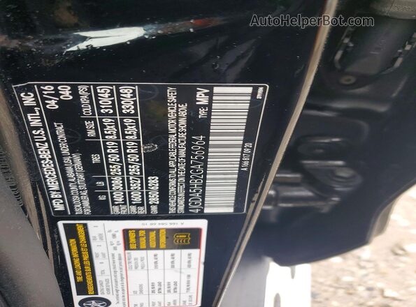 4JGDA5HB2GA756964 2016 MERCEDES-BENZ GLE Black VIN sticker view