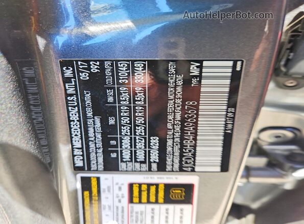 4JGDA5HB4HA963678 2017 MERCEDES-BENZ GLE Gray Вид підкапотного простору
