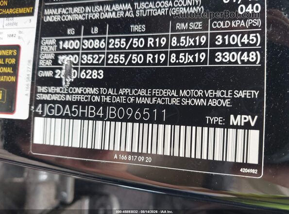 4JGDA5HB4JB096511 2018 MERCEDES-BENZ GLE 350 Black Vista del compartimento del motor
