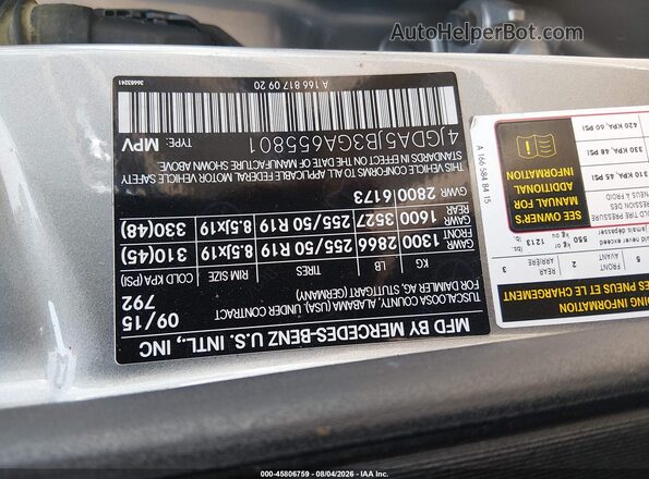 4JGDA5JB3GA655801 2016 MERCEDES-BENZ GLE 350 Gray Widok komory silnika