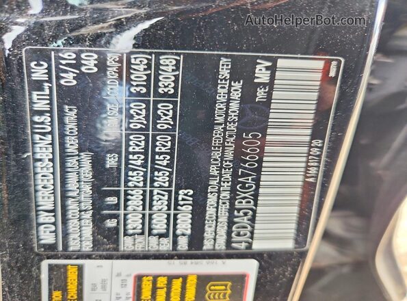 4JGDA5JBXGA766605 2016 MERCEDES-BENZ GLE Black Widok wnętrza 360 stopni
