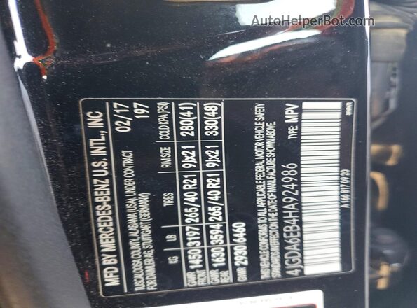 4JGDA6EB4HA924986 2017 MERCEDES-BENZ GLE Black Widok wnętrza 360 stopni