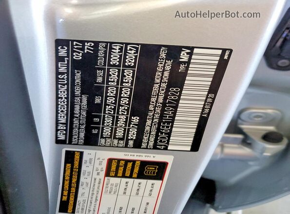 4JGDF6EE1HA917828 2017 MERCEDES-BENZ GLS Silver Vista interior de 360 grados