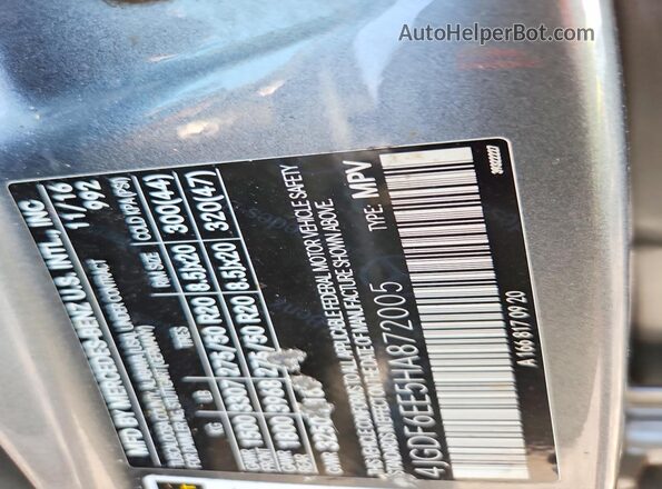 4JGDF6EE5HA872005 2017 MERCEDES-BENZ GLS Gray VIN sticker view