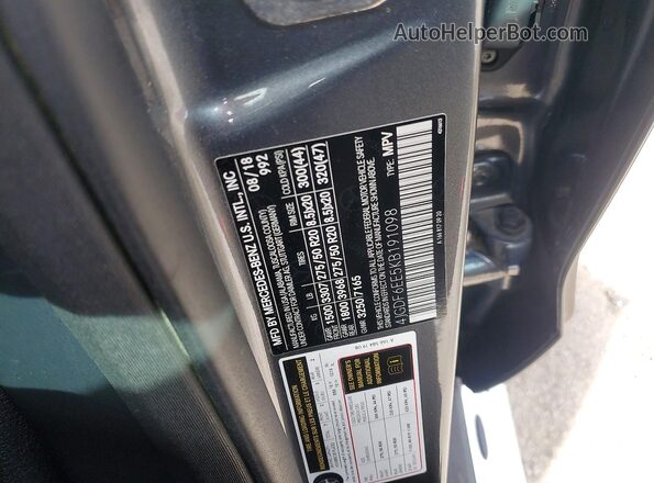 4JGDF6EE5KB191098 2019 MERCEDES-BENZ GLS Gray Vista de la etiqueta del VIN