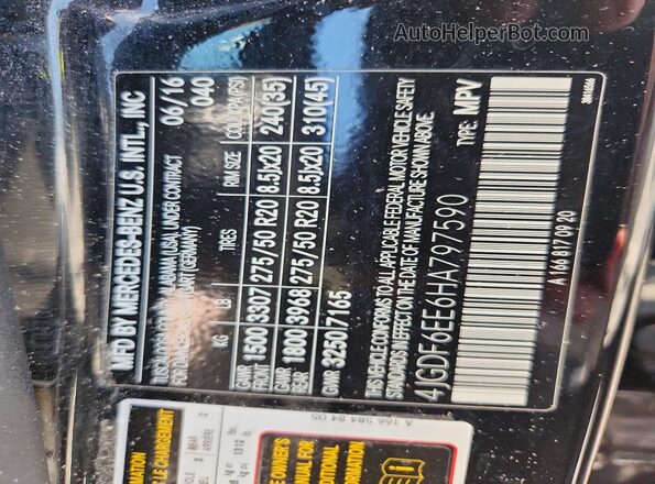 4JGDF6EE6HA797590 2017 MERCEDES-BENZ GLS Black Vista del compartimento del motor