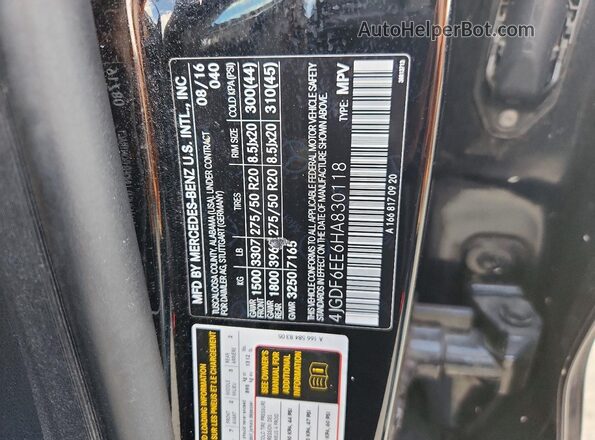 4JGDF6EE6HA830118 2017 MERCEDES-BENZ GLS Черный Вид наклейки с VIN-кодом