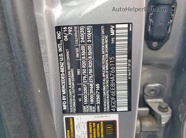 4JGDF6EE8HA766115 2017 MERCEDES-BENZ GLS Silver Widok wnętrza 360 stopni