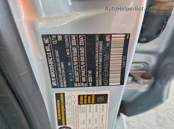 4JGDF6EE8HA897965 2017 MERCEDES-BENZ GLS Silver VIN კოდის სტიკერის ხედი