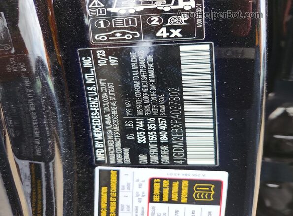 4JGDM2EBXPA027802 2023 MERCEDES-BENZ EQS Black ძრავის განყოფილების ხედი