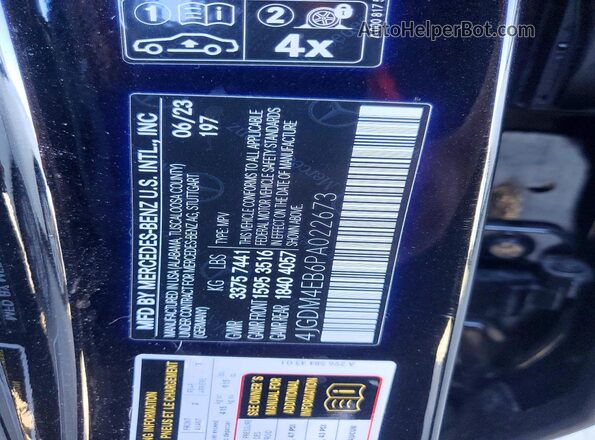 4JGDM4EB6PA022673 2023 MERCEDES-BENZ EQS Black Вид наклейки з VIN-кодом