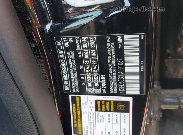 4JGED6EB3JA091067 2018 MERCEDES-BENZ GLE Black VIN sticker view