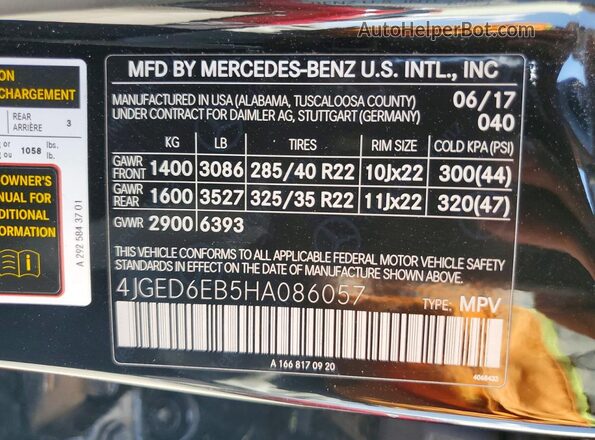 4JGED6EB5HA086057 2017 MERCEDES-BENZ GLE Black 